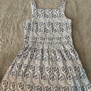 Blue and White Dress with Cutout in back